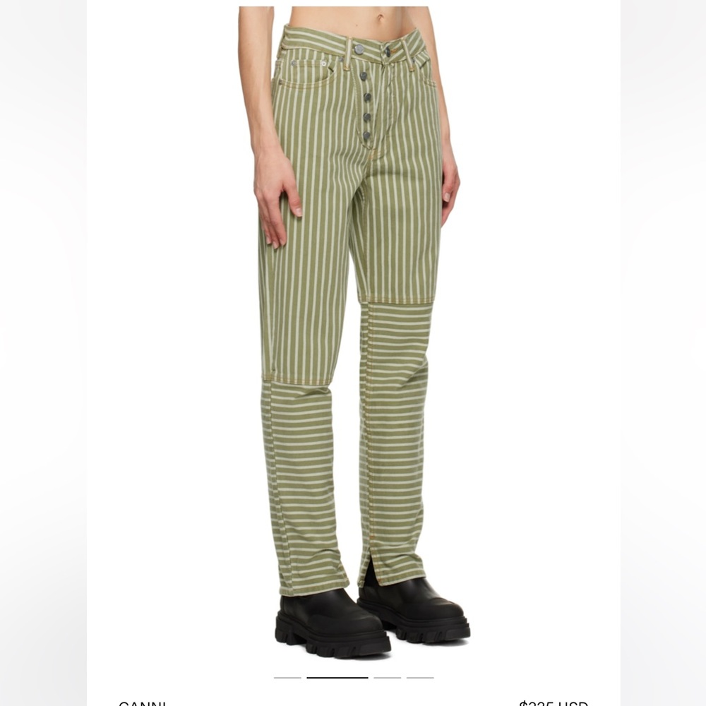 Ganni striped figni jeans